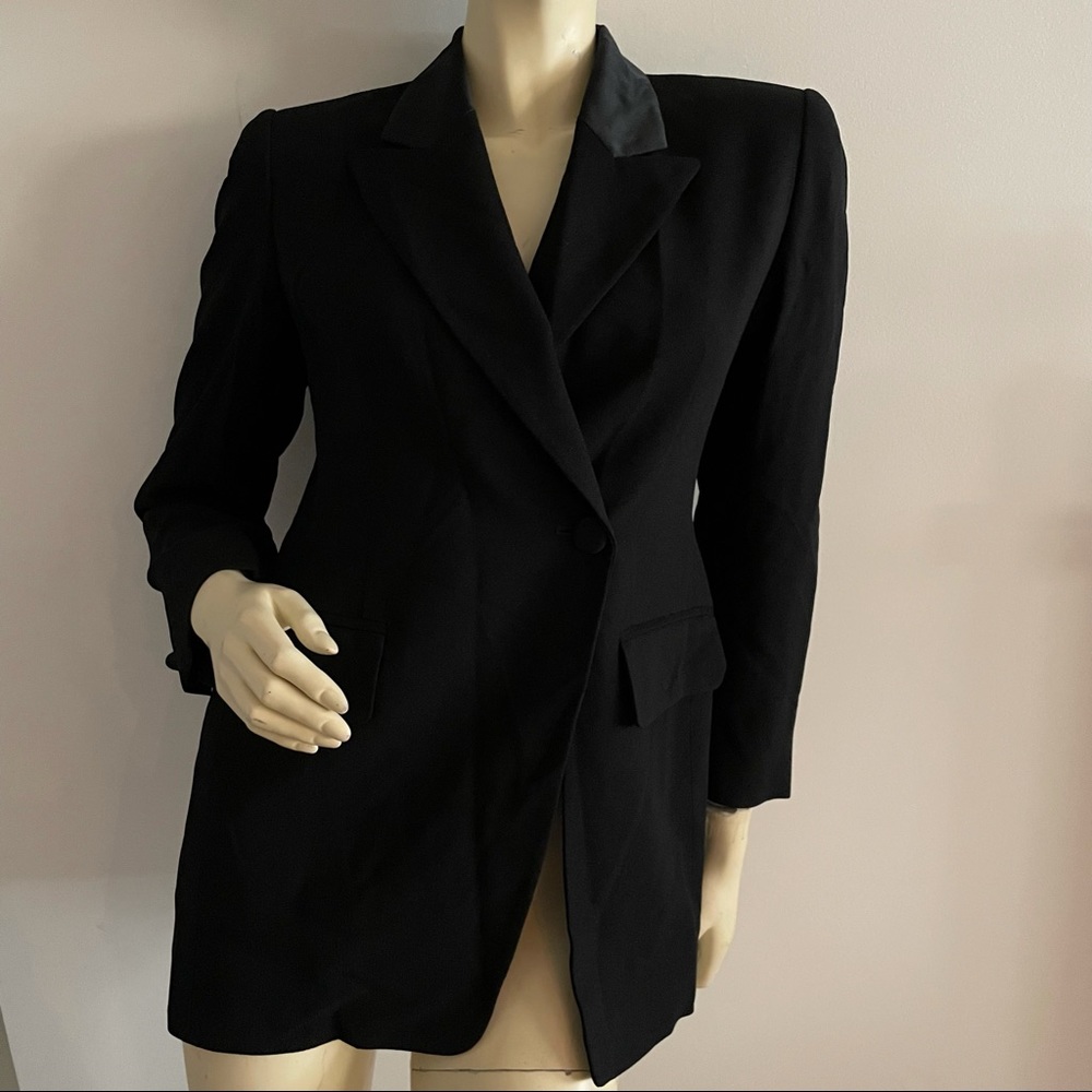 Jones New York petite tuxedo blazer with shoulder pads